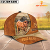 Joycorners Custom Name Santa Gertrudis Leather Pattern Cap