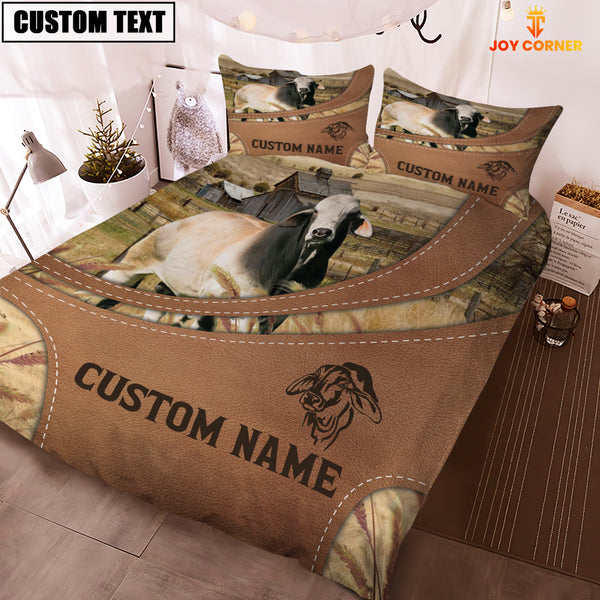 Joycorners Custom Name Brahman On Farm Bedding Set