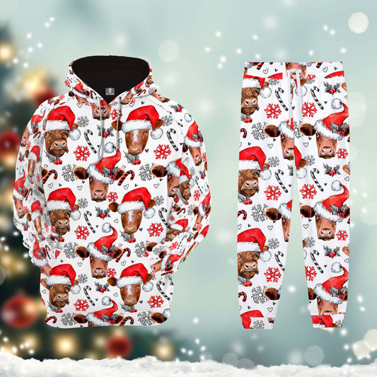 Joycorner Shorthorn Happy Christmas Hoodie & Sweatpants Set