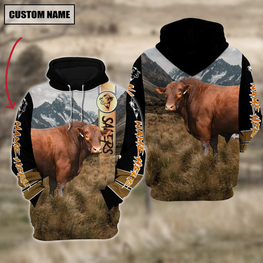 Joycorners Salers Cattle 3D Customized Hoodie