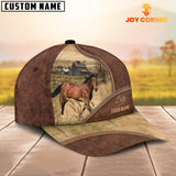 Joycorners Horse Zipper Leather Pattern Customized Name Cap