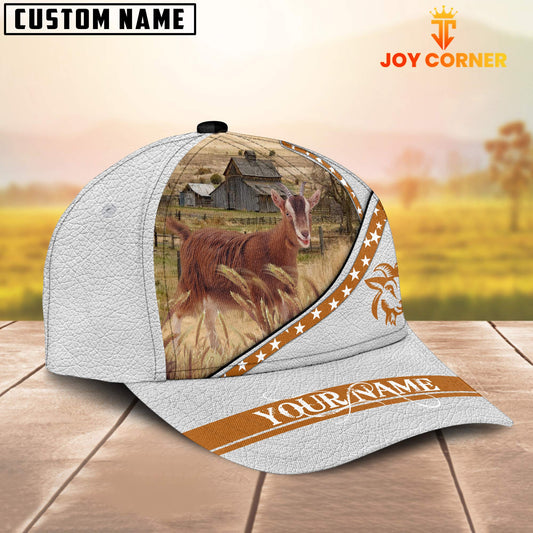 Joycorners Goat White Pattern Customized Name 3D Cap