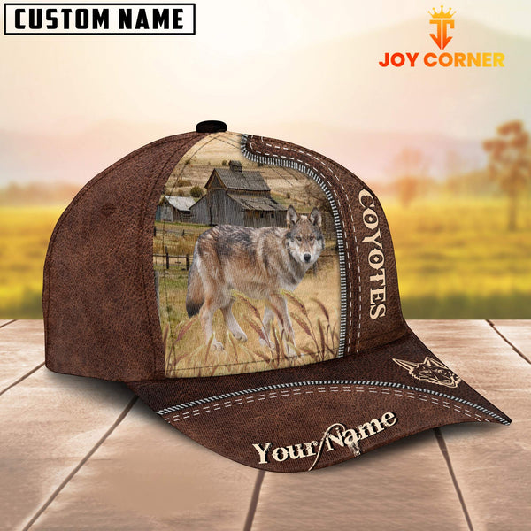 Joycorners Coyotes Customized Name Leather Pattern Cap