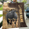 Joycorners Personalized Name Black Simmental Leather Pattern Blanket