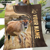 Joycorners Personalized Name Brown Swiss Leather Pattern Blanket