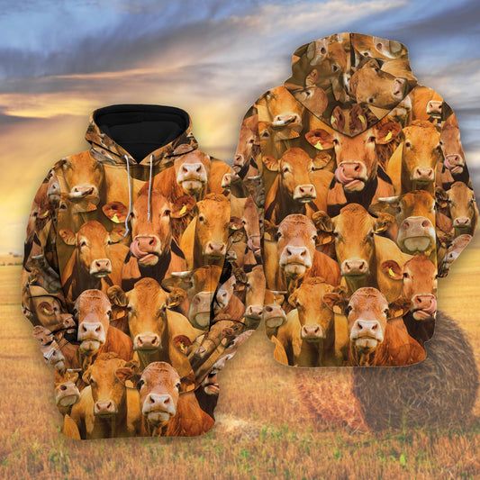 Joycorners Herd Of Limousin Cattle All Over Printed 3D Shirts
