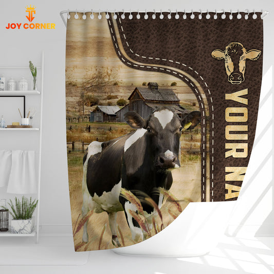 Joycorners Holstein Leather Pattern Custom Name Shower Curtain