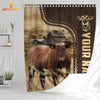 Joycorners Shorthorn Leather Pattern Custom Name Shower Curtain