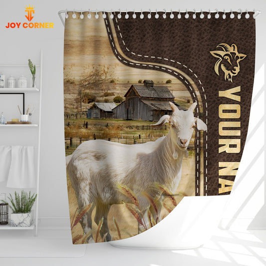 Joycorners Goat Leather Pattern Custom Name Shower Curtain