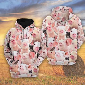 Joycorners Bunch Of Pigs All Over Printed 3D Shirts