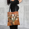 Joycorners TX-LONGHORN Daisy Flower and Butterfly All Over Printed 3D Tote Bag