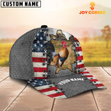 Joycorners Chicken Customized Name US Flag Cap