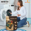 Joycorners Chicken Custom Name Leather Pattern Laundry Basket