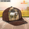 Joycorners Charolais Bull Customized Name Leather Pattern Cap