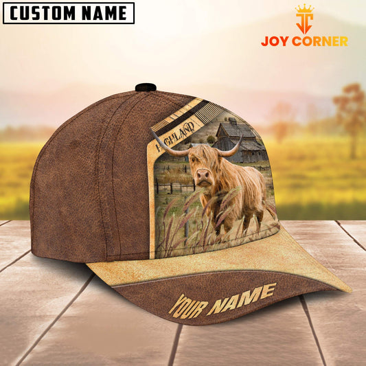 Joycorners Highland Cattle Customized Name Brown Farm Cap