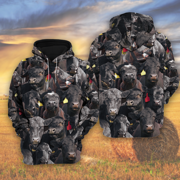 Joycorners Herd Of Black Angus Cattle All Over Printed 3D Shirts