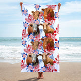 Beefmaster Cattle Hawaiian Inspiration Beach Towel