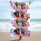Brown Swiss Cattle Hawaiian Inspiration Beach Towel