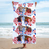 Gelbvieh Cattle Hawaiian Inspiration Beach Towel