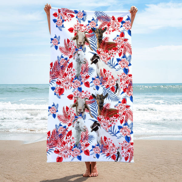 Goat Hawaiian Inspiration Beach Towel