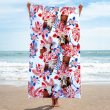 Hereford Cattle Hawaiian Inspiration Beach Towel