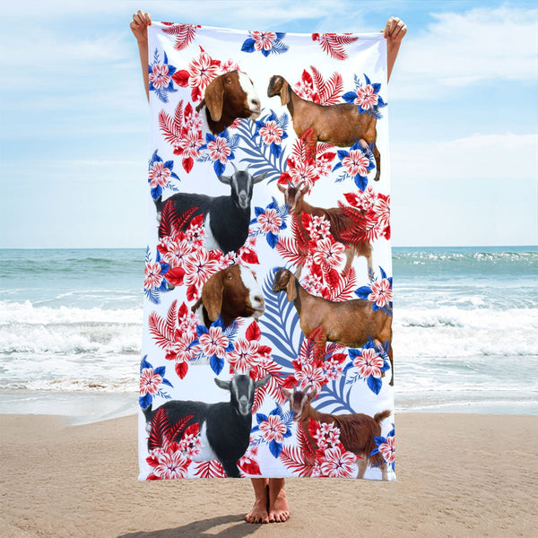 Nubian Goat Hawaiian Inspiration Beach Towel
