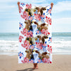 Simmental Cattle Hawaiian Inspiration Beach Towel