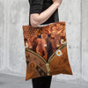 Joycorners Red Angus Daisy Flower and Butterfly All Over Printed 3D Tote Bag