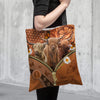 Joycorners Highlander Daisy Flower and Butterfly All Over Printed 3D Tote Bag