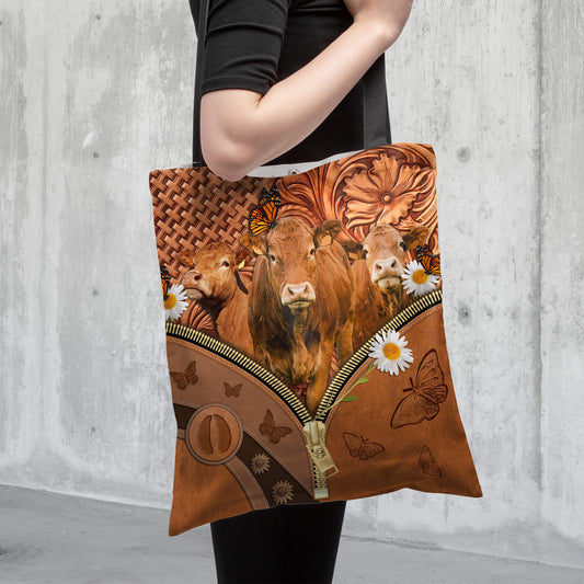 Joycorners Limousin Daisy Flower and Butterfly All Over Printed 3D Tote Bag