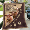 Joycorners Personalized Shorthorn Live Like Someone Left The Gate Open Blanket