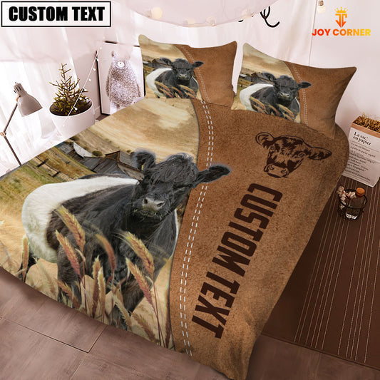 Joycorners Custom Name Belted Galloway Cattle Brown Bedding Set