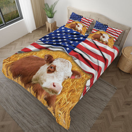 Joycorners Simmental Cattle Quilt Bedding set