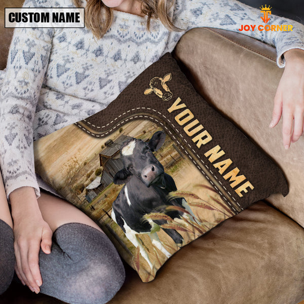 Joycorners Holstein Custom Name Leather Pattern Pillow Case