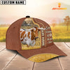 Joycorners Texas Longhorn Live Like Someone Customized Name Brown Leather Cap