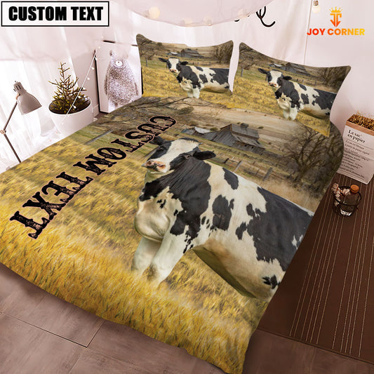 Joycorners Personalized Name Holstein Cattle On The Farm 3D Bedding Set