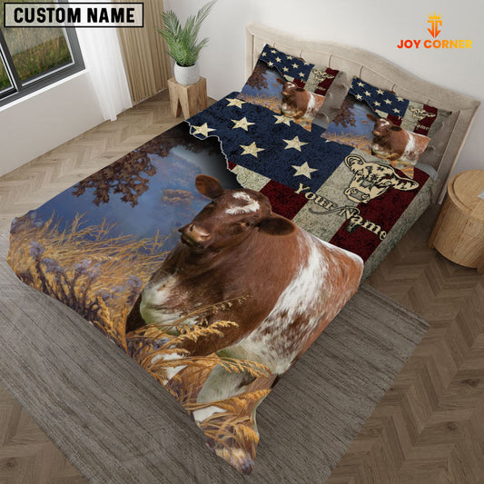 JoyCorners Shorthorn America Customized Name 3D Bedding Set