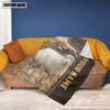 Joycorners Personalized Name Sheep Leather Pattern Blanket