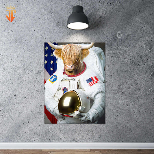 Joycorners Highland Astronaut Portrait Canvas