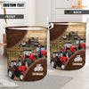 Joycorners Red Tractor Custom Name Laundry Basket