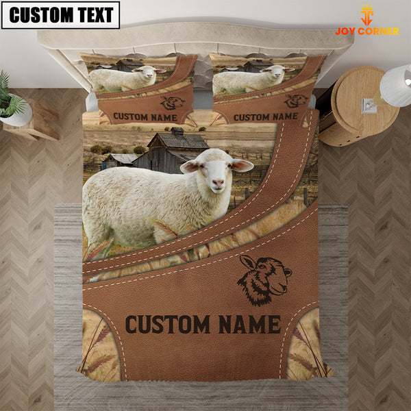 Joycorners Custom Name Sheep On Farm Bedding Set