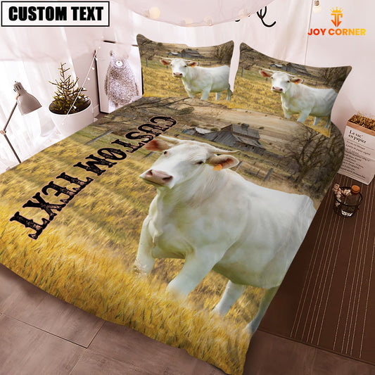 Joycorners Personalized Name Charolais Cattle On The Farm 3D Bedding Set