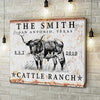 Joycorners Personalized TX Longhorn Cattle Ranch Canvas