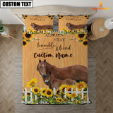 Joycorners Horse Stay Humble And Kind Custom Name Bedding Set