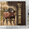 Joycorners Shorthorn Leather Pattern Custom Name Shower Curtain