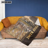 Joycorners Personalized Name Coyotes Leather Pattern Blanket