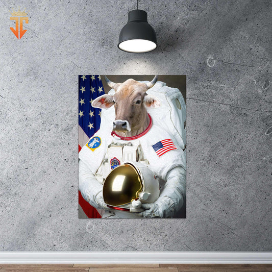 Joycorners Brown Swiss Astronaut Portrait Canvas
