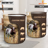 Joycorners Shorthorn Custom Name Leather Pattern Laundry Basket