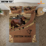 Joycorners Custom Name Beefmaster On Farm Bedding Set