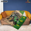 Joycorners Tractor Green Farming Blanket Custom Name